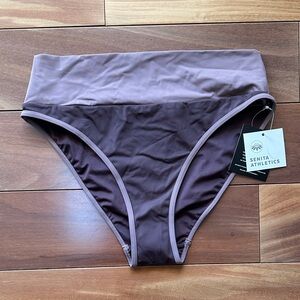 NWT Senita Athletics High-Rise Bikini Bottoms in Mauve M
